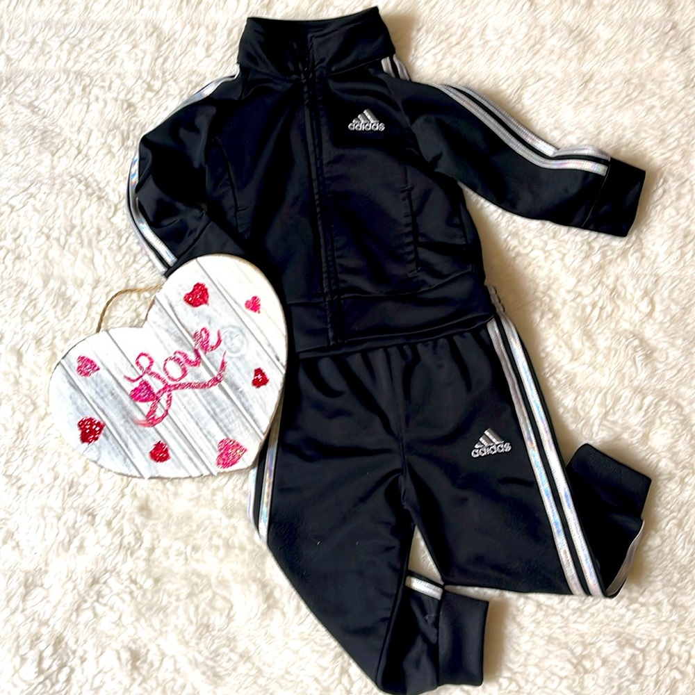 Adidas black outfit for girl 12 months